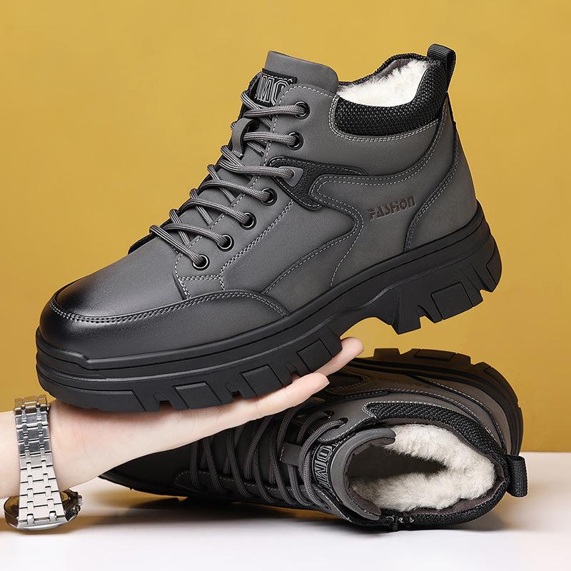 

Men s soft elastic winter warm cold padded snow boots thick-soled non-slip wear outdoor leisure sports mountaineering cotton boots 44