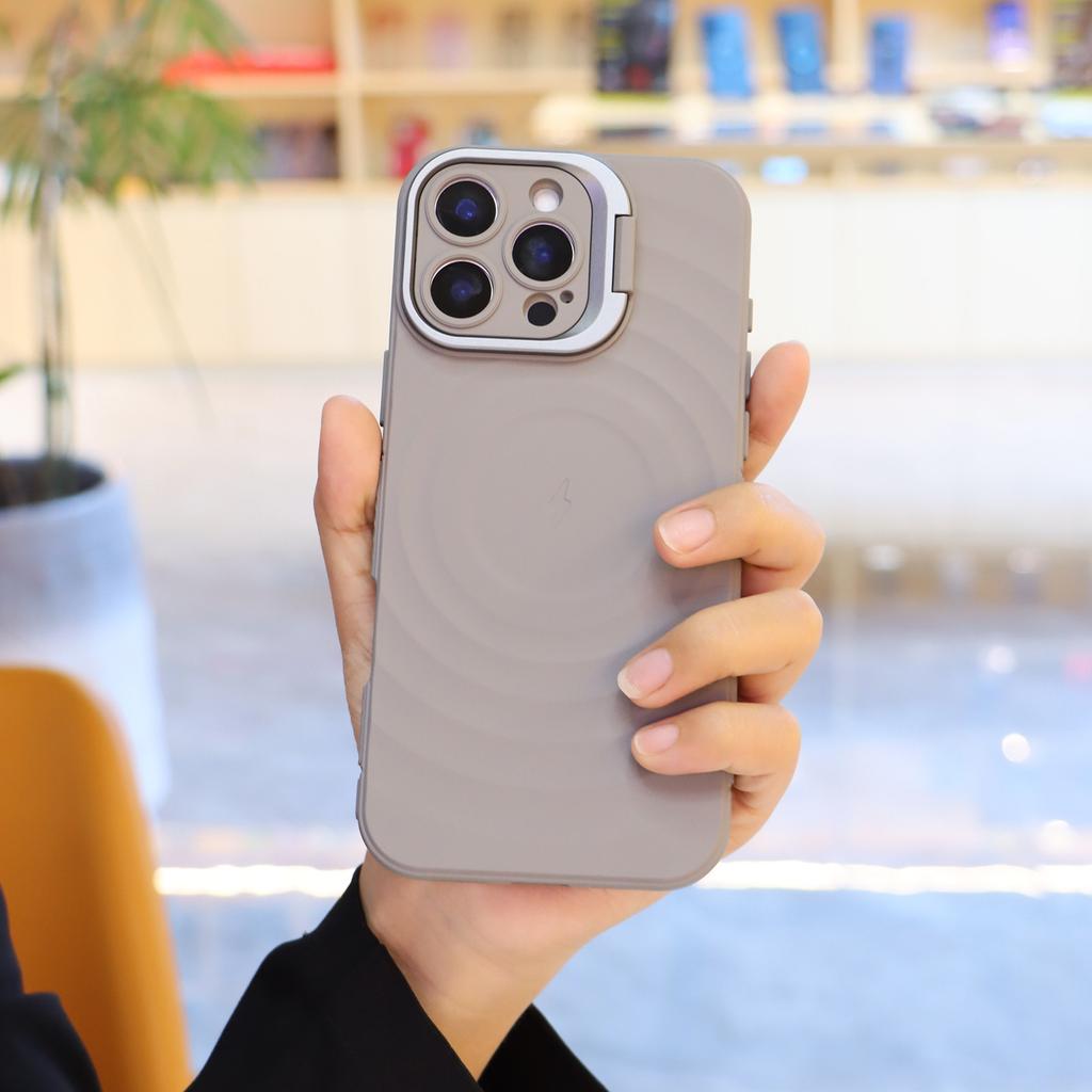 Applicable To IP16promax Corrugated Magnetic 14 Phone Cases, Apple 15 Corrugated Anti-drop 13 Lens Mount Protection Cases