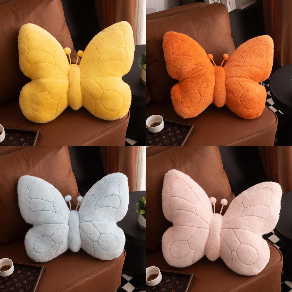 Butterfly Shape Embroidered Plush Cushion For Sofa And Car Decor With Soft Pp Cotton Filling