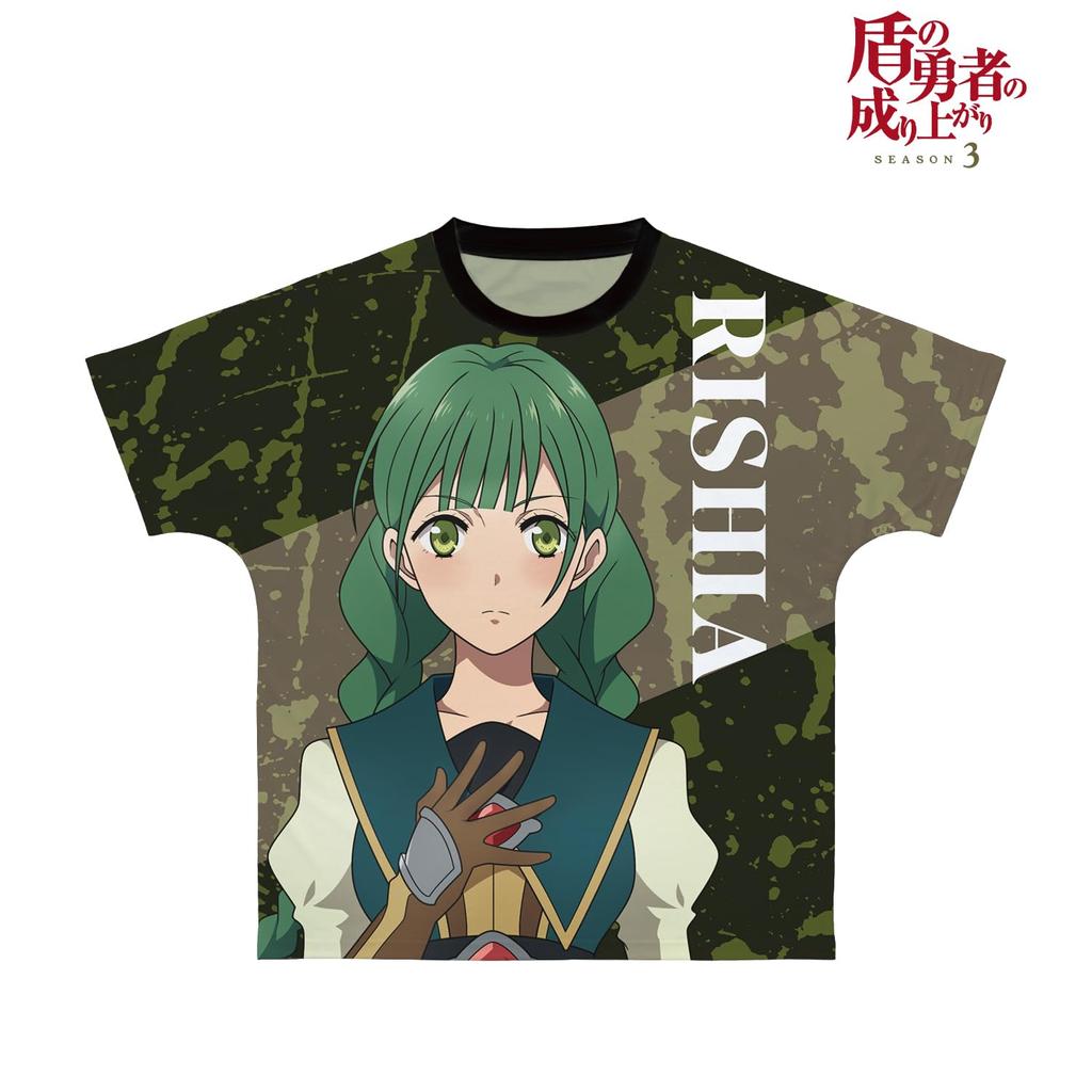TV Anime "The Rising of the Shield Hero Season 3" Rishia Full Graphic T-Shirt Unisex XS Size