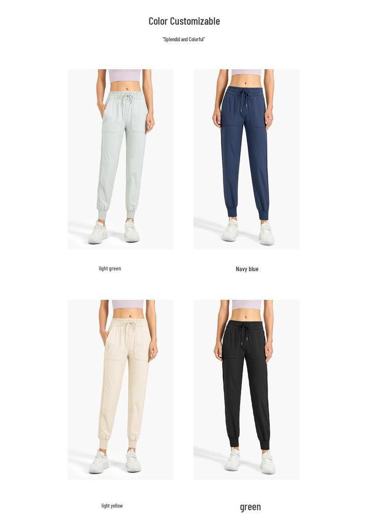 Women's Body Shaping Casual Running Pants with Drawstring Pockets - Breathable Yoga Fitness Trousers