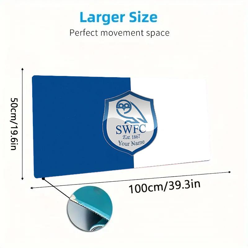 Sheeffield Wednesday Football Club Custom Name Large Size Mouse Pad Large Gaming Table Cushion Non-slip Laptop Tablet Big Mousepad XXL Mat Mini PC Pla