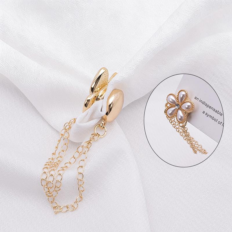 2Pcs Multi-Function Magnetic Clothing Clip With Chain Metal Buttons Clip Clothes Scarf Trouser Legs Cuff Fixing Magnet Pin