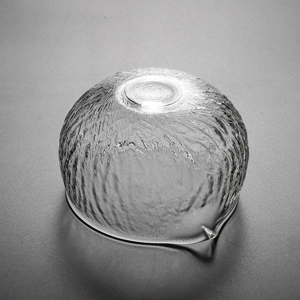 Matcha Hammered Glass Bowl Glass Tea Accessories Handcrafted with Spout