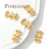18K Gold Plated Brass with Zircon Connectors For Jewelry,Bowknot Charms For Necklace Necklace Accessories,DIY Earring Making
