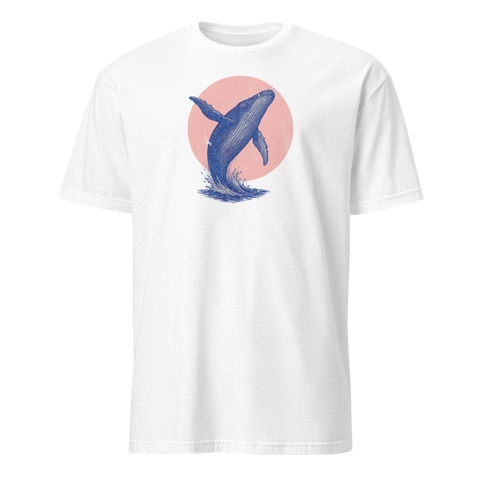 Vintage Humpback Whale T-Shirt, Pink Moon Graphic Tee L