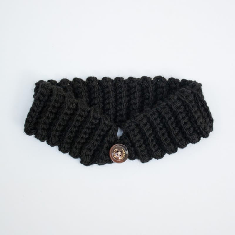 MERRYMOTIVE Wool blend knit ear warmer and hairband (Black)