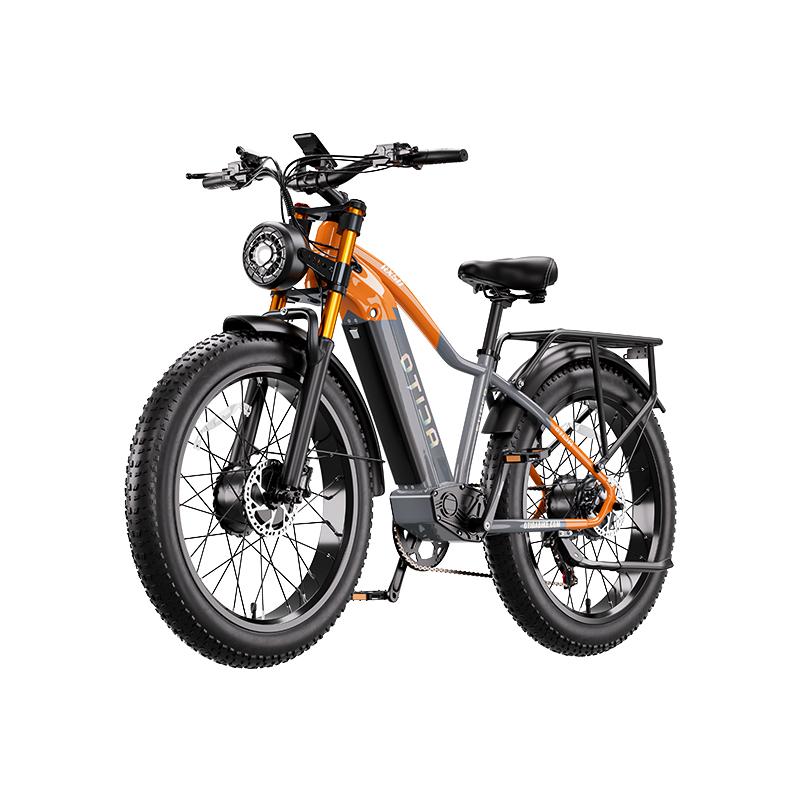 BURCHDA RX50 Elektrofahrrad mit zwei Motoren, 4000W, 48V 20Ah abnehmbarer Akku, 64 km/h Höchstgeschwindigkeit, Vollfederung, – für erwachsene Fahrer