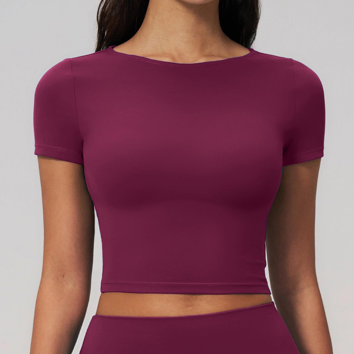 Dare to Show Women s Creamy Feel Slim-Fit Yoga Short-Sleeve Top - Breathable, Skin-Friendly Fitness T-Shirt (2551)