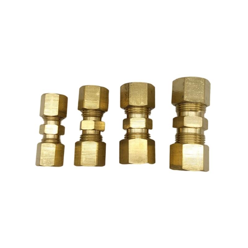 High Strength Brass Flareless Brake Line Fitting 4.76mm Double Thread Brake Line Connectors For Car Truck Compatibility