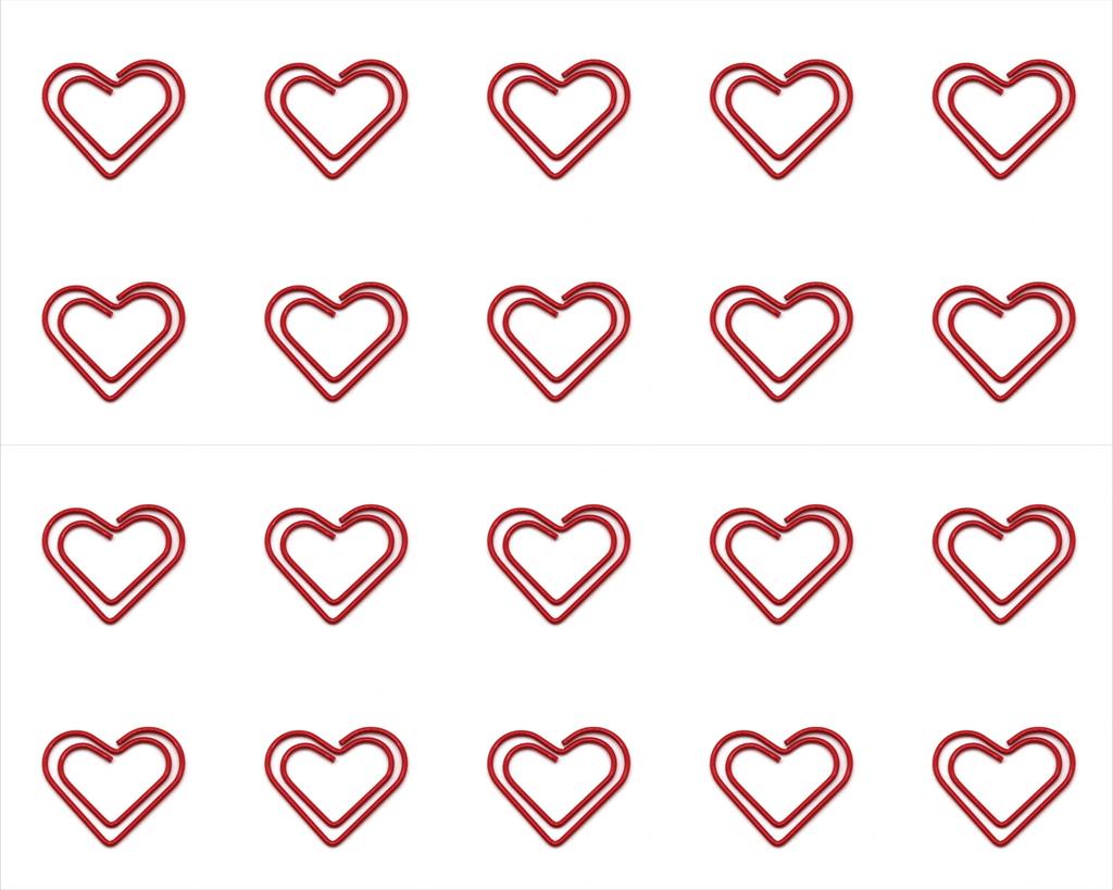 20pcs Color Love Paper Clip Metal Heart Shaped Back Needle Cute Special Shaped Office Paper Clip Binding Stationery