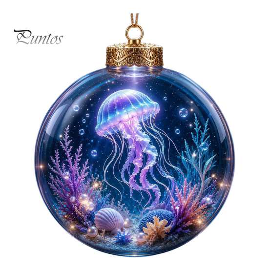 Acryl Ozeanleben Kollektion Weihnachtsbaumkugel Ornament, Klarer Meeres-Leuchtstern Fisch Feiertags-Tischdekoration zum Aufhängen für Weihnachtsbaum,