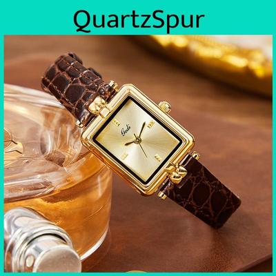 Vintage Damenarmbanduhr mit Lederarmband Wasserdicht Quarz Für Elegantes Kleid