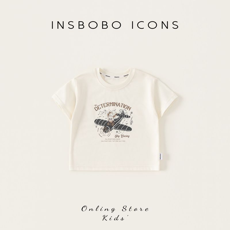 Insbobo Boys  Short-Sleeved Tops, New Summer Style Children s T-Shirts, Stylish Baby Summer Clothes, Boys  Trendy Clothing Apricot color 80