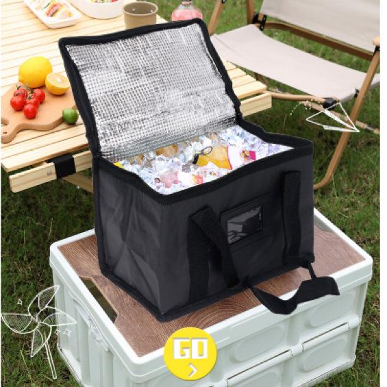 Водонепроницаемая термосумка большой емкости - Прочная алюминиевая фольга для сохранения холода и тепла Black Small 28x17x20 New Non-Woven 890₽