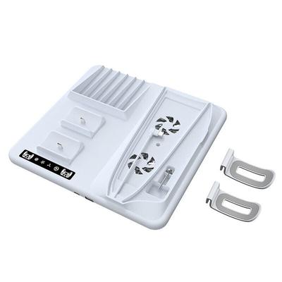 ΓΙΑ PS5 Slim με Σταθμό Φόρτισης & Βάση Αποθήκευσης 8 Παιχνιδιών με Ανεμιστήρα Ψύξης και Σταθμό Φόρτισης Χειριστηρίου PS5