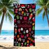 1Pc Christmas Festive Elements Beach Towel Quick Dry Multiuse For Beach Pool Gym Yoga Home Travel Christmas Halloween Xmas Gift S211