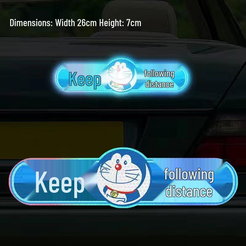 Creative Reflective Car Tail Sticker: High Beam Off Warning, Scratch Cover, Cartoon Design