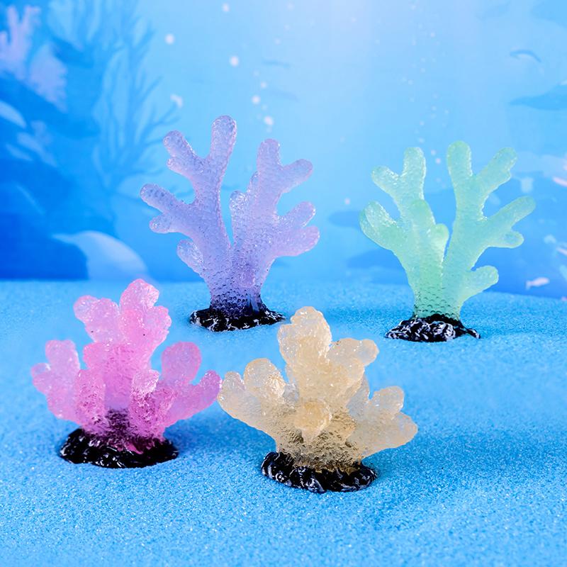 Luminous Coral Micro Landscape Artificial Coral Resin Ornaments For Fish Tank Aquarium Accessories Decorations Home Decoration