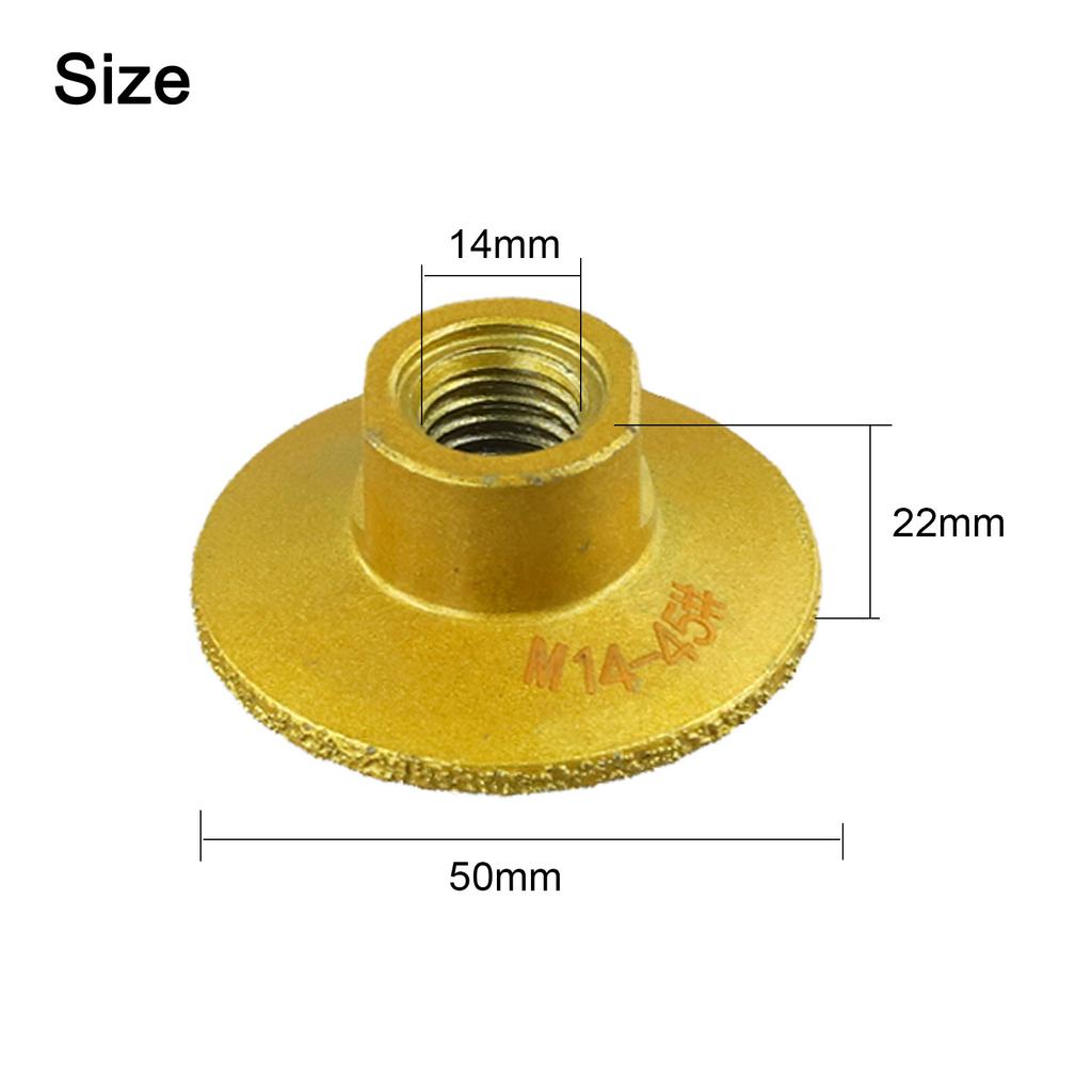 3pcs Grinding Wheel Brazed Grinding Head 14mm Thread For Marble Granite Terrazzo Quartz Concrete Polishing