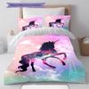 Star Uni-horse Pattern Bedding Quilt Set Quilt Cover Pillowcase Home Decoration Gift (1 * duvet cover + 2 * pillowcase, without core)