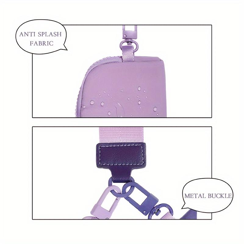 Double Pouch Wristlet Keychain Wallet Small Zipper Coin Purse Women Portable Detachable Key Card Holder Change Pocket Handbag