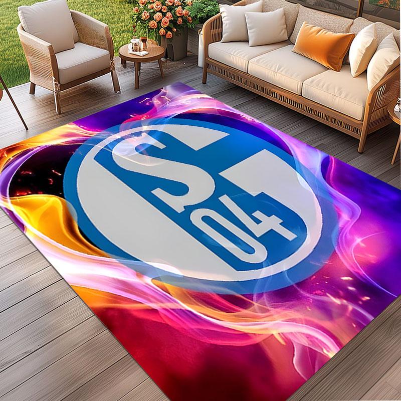 FC Schalke 04 Print Rug, Washable Floor Carpet, For Entryway Dorm Laundry Room Office Study, Home Decor Birthday Christmas Gift