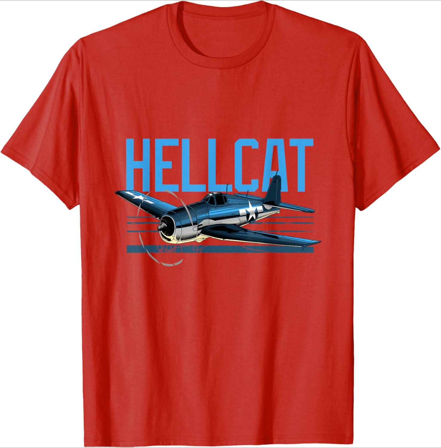 USA Military Warbird Airplane Hellcat Vintage Fighter 100 cotton Oneck short sleeve printed mens TShirt S