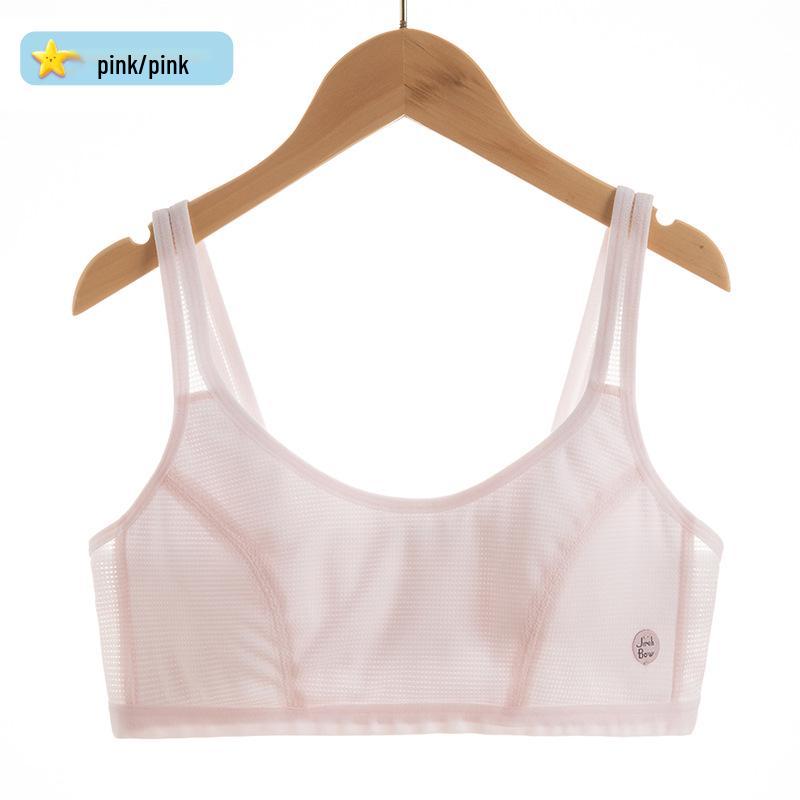 Teen Girls' Breathable Mesh Strappy Vest Bra - Anti-Nipple Summer Style