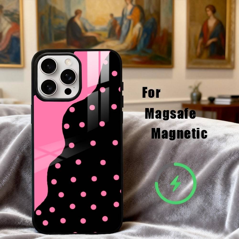 

Чехол для телефона P-Polka D-Dot A-Art для iPhone17,16,15,14,13,12,11 Plus,Pro Max Магнитный Для Magsafe Беспроводной Зарядки iPhone14Plus