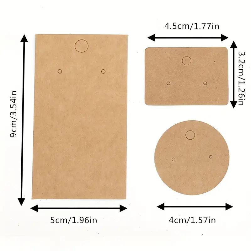 100 Sheets, Kraft Paper, Earring Display Card, Hanging Type, Label Clip, Suitable for Small Businesses, Earring Labels, Jewelry Decoration Cards
