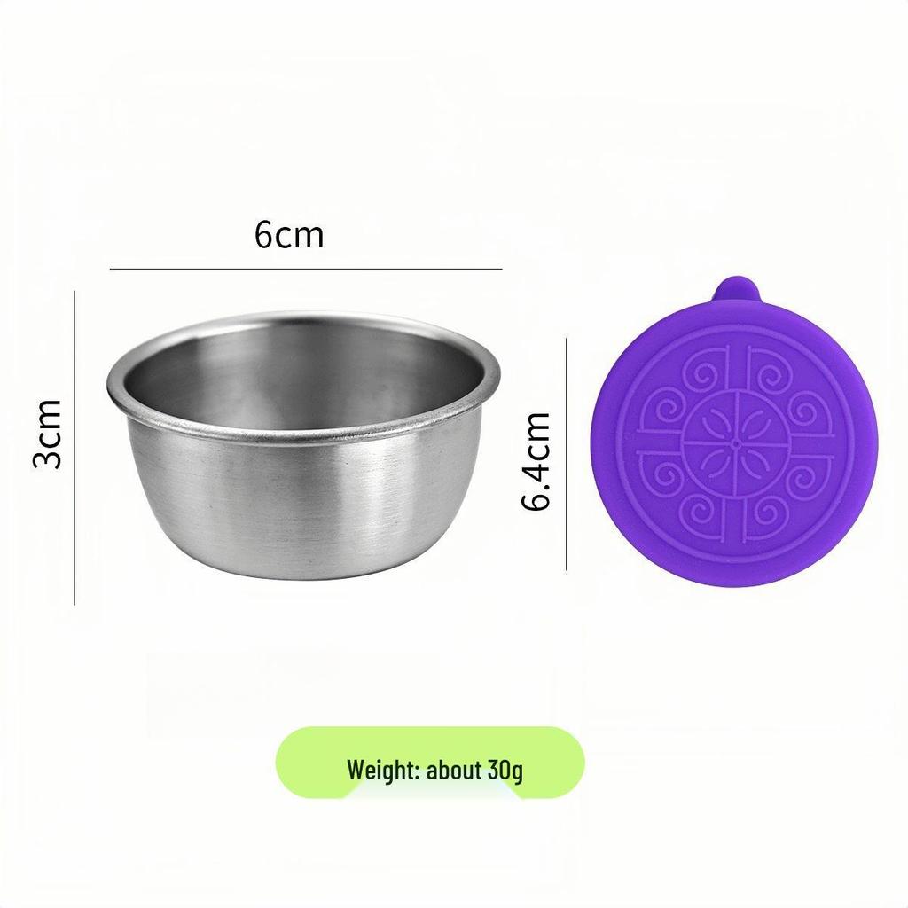 304 Stainless Steel Sauce Container with Silicone Lid, Sealed, for Outdoor Use and Seasoning.