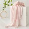 Spring & Summer Lightweight Sunscreen Shawl: Imitation Cotton-Linen, High-End Silk Gauze Scarf, Solid Color for Women