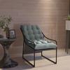 Outdoor Lounger, thick padding, rust-resistant steel frame, 62W x 110D x 88H cm, Grey/Black