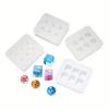 4Pcs Transparent Silicone Bead Mould Rectangle Square Ball 6 Hanging Holes DIY Epoxy Resin Jewelry Making Mold