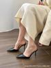 [New] Gentle Naked Apricot Transparent PVC Bag Head High Heels for Women 2025 New Pointed Cool Slippers for Women