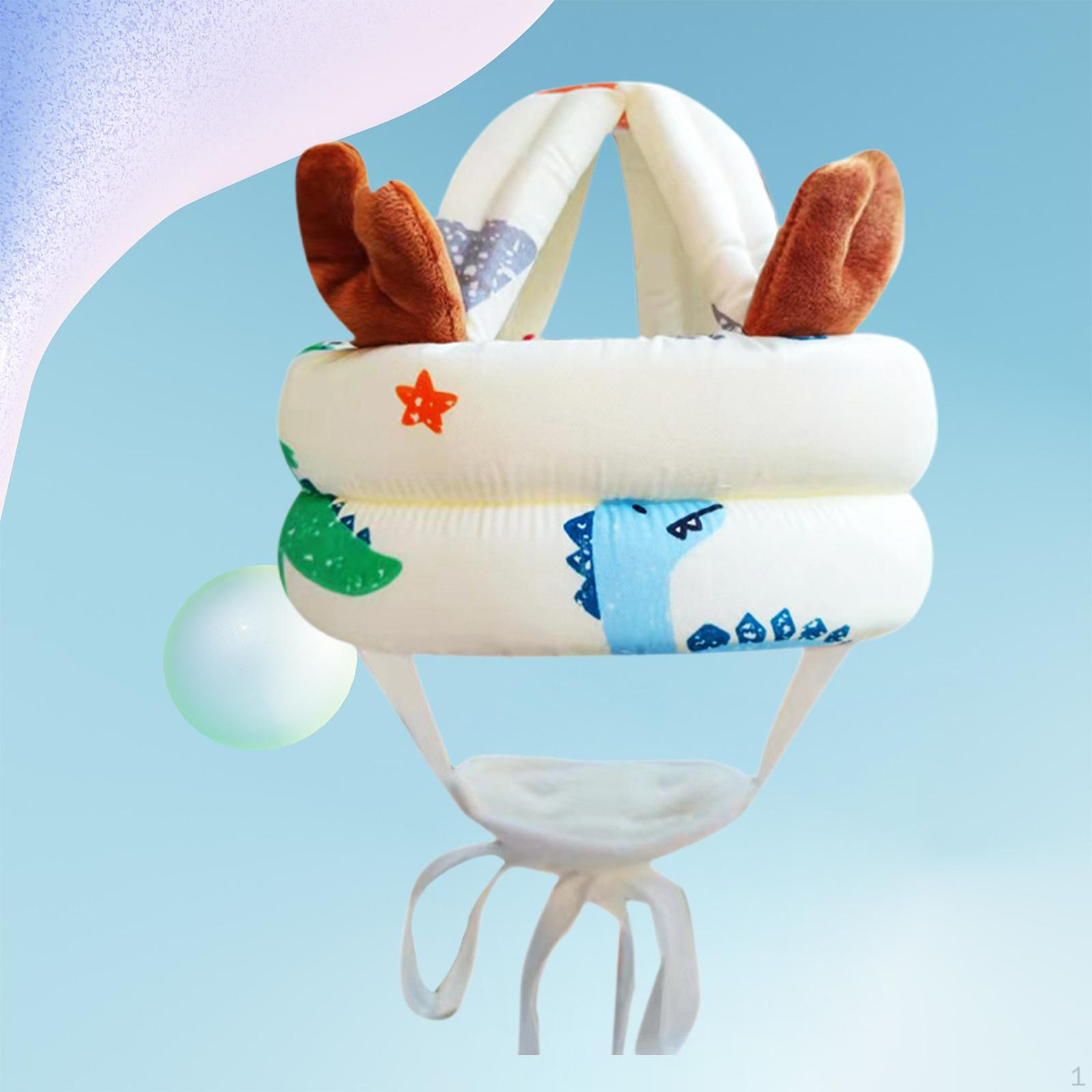 

Baby Head Protector Toddlers Protection Adjustable for Kids White Dinosaur