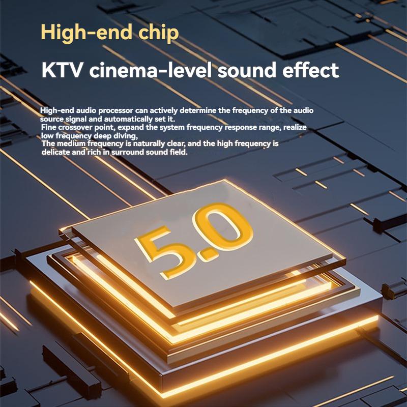 20W Super Bass Wireless Bluetooth Speaker Built-in Sound Card Colorful Light Effect Subwoofer with 2 Mics Portable Home Karaoke