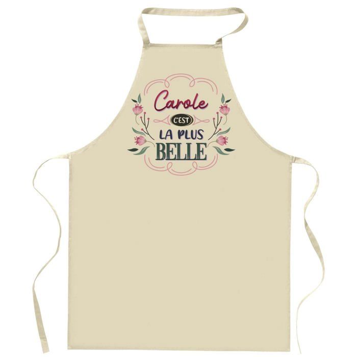 Tablier de cuisine - Carole la plus belle - Impression bretonne - Coton résistant - Fabrication France