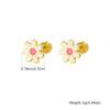 Colorful Flower Stud Earrings for Women Girls Stainless Steel Enamel Daisy Small Earrings Waterproof Trendy Jewelry Gifts