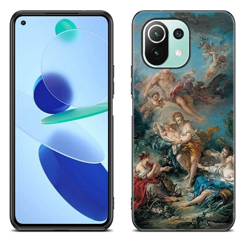 Renaissance Art Painting Case For Xiaomi Mi 11 Lite NE 11i 10T 11T Pro A2 A3 Lite POCO F3 M3 M4 C31 X3 Pro NFC GT Black Cover