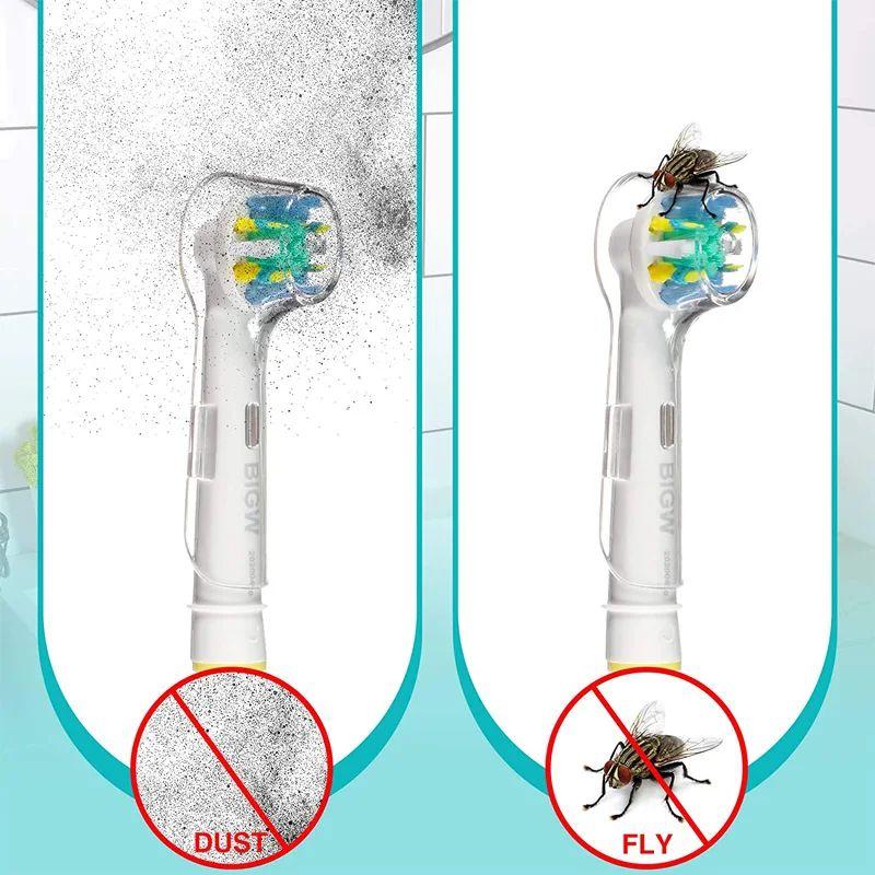 2/4 Stück Elektrische Zahnbürstenkopf Schutzhülle Staubschutz Anwendbar auf 3709 D12 D16 P2000 Zahnbürstenkopfhülle Kariesprophylaxe