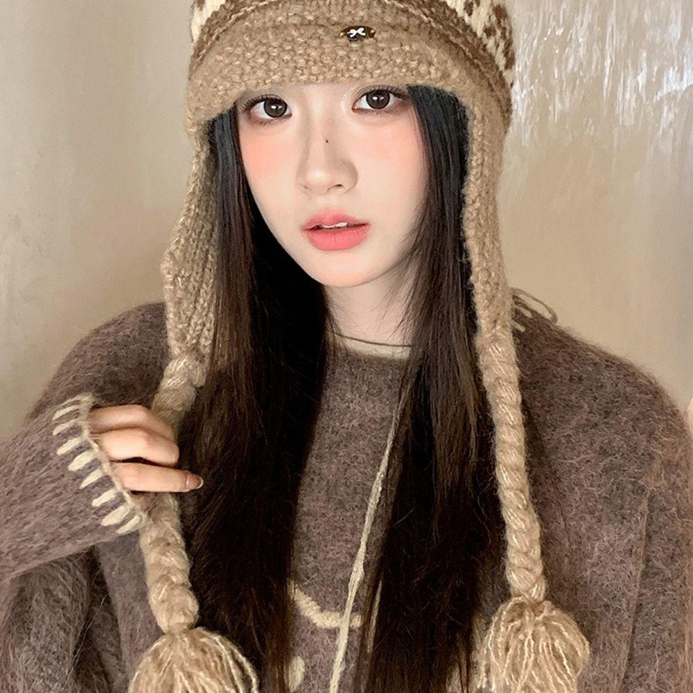 Windproof Ear Protection Hat Cold Proof Winter Warm Hat Creative Knitted Cap Autumn Winter