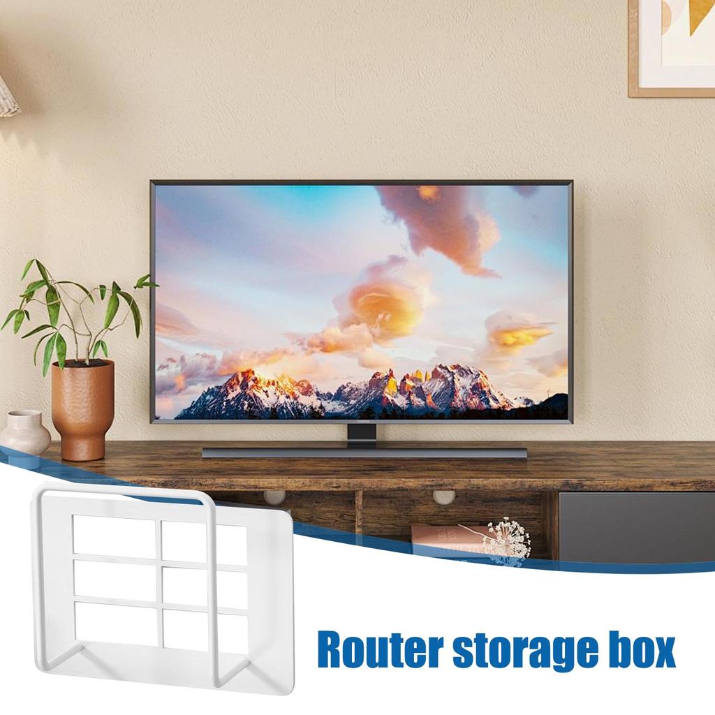 Router Shelf Wall Mount No Drill Heavy-Duty Space-Saving Wall Mounted Router Rack Internet Box For Management Organization Cable