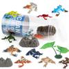 Oenux Miniature Animals Set Wild Sealife Farm Dinosaur Brinquedo Figurine Model Action Figures Zoo Cute Education Kids Toy Gift