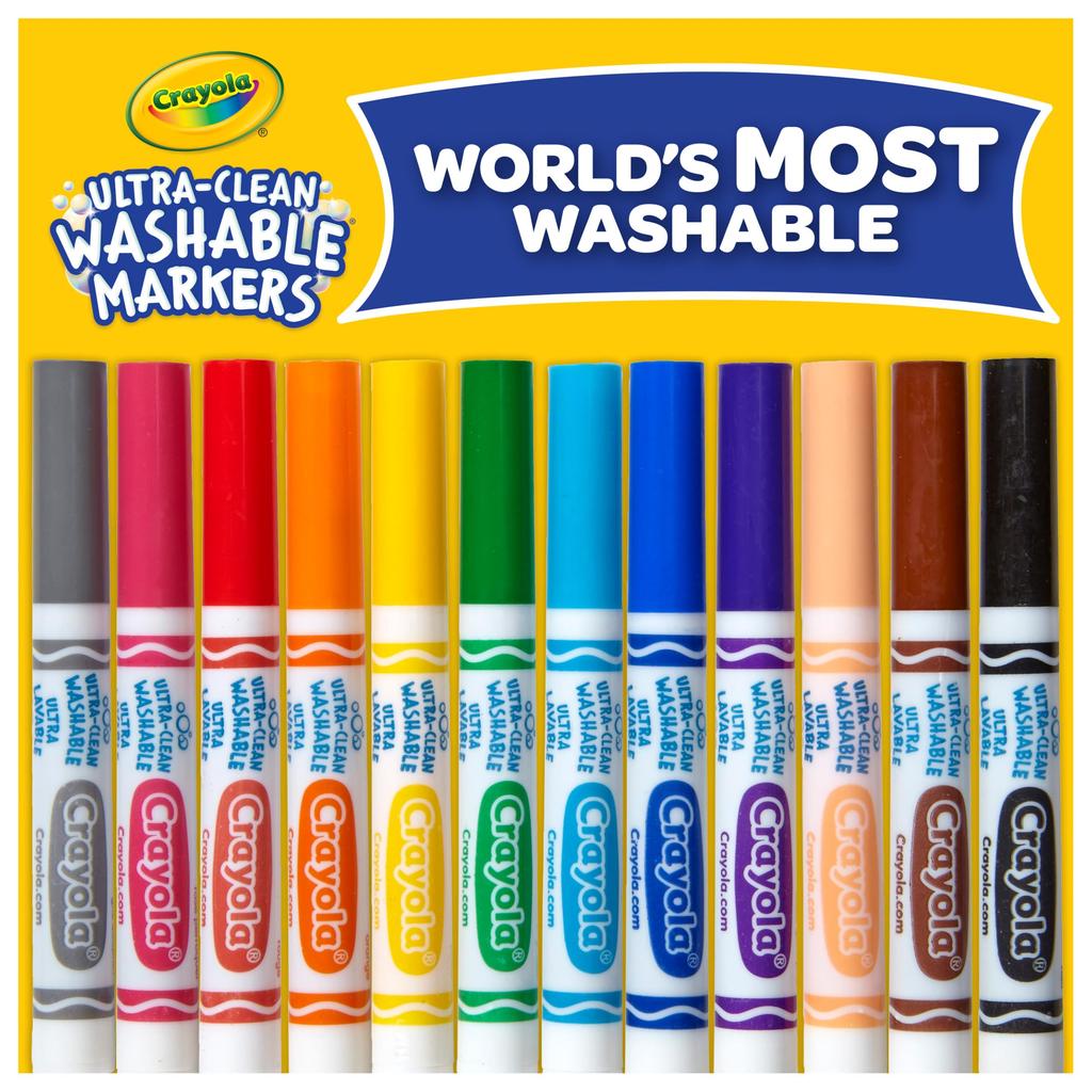 Crayola Marker 12 Broad Authentic 587812 Water-Removable Pens, Colors, Tip, Product,