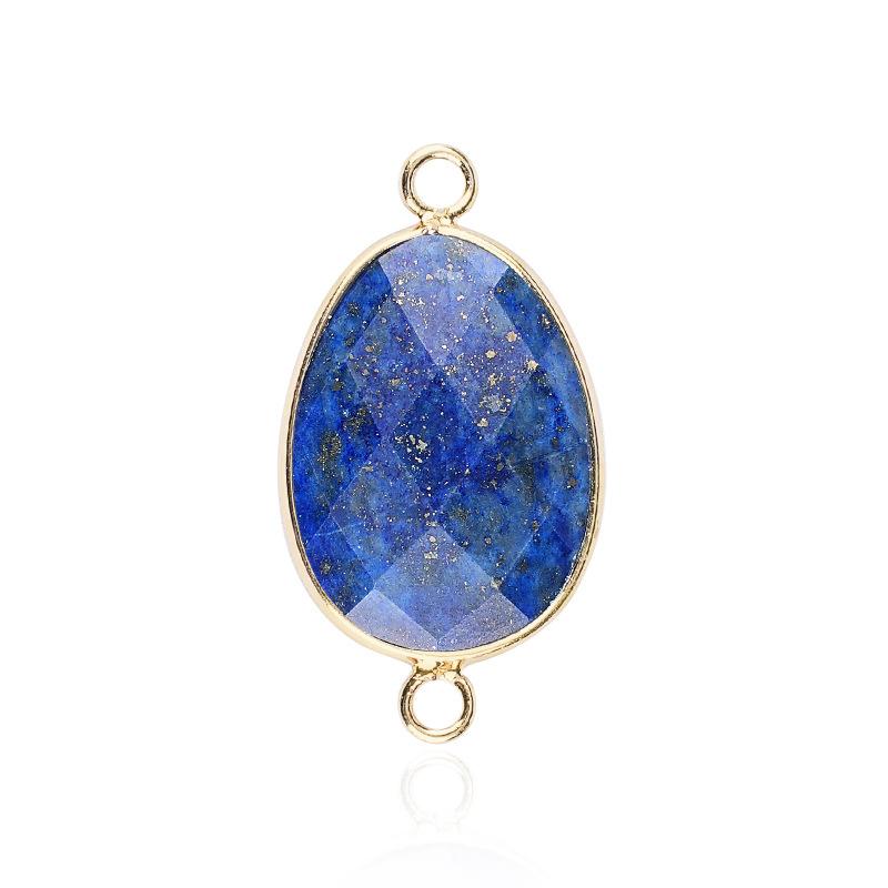 1 Stück Doppelseitige Facettierte Naturstein Scheibe Anhänger Verbinder für Schmuckherstellung DIY Ohrring Halskette Armband