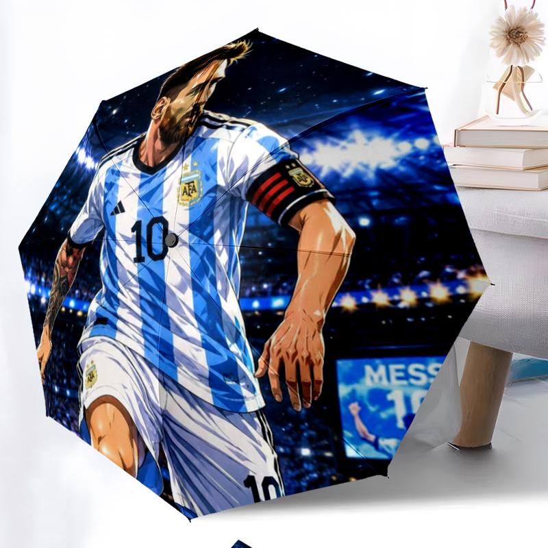 Messi Football Folding Umbrella Durable 8 Paraphenoid Bones Umbrella Gift Umbrella