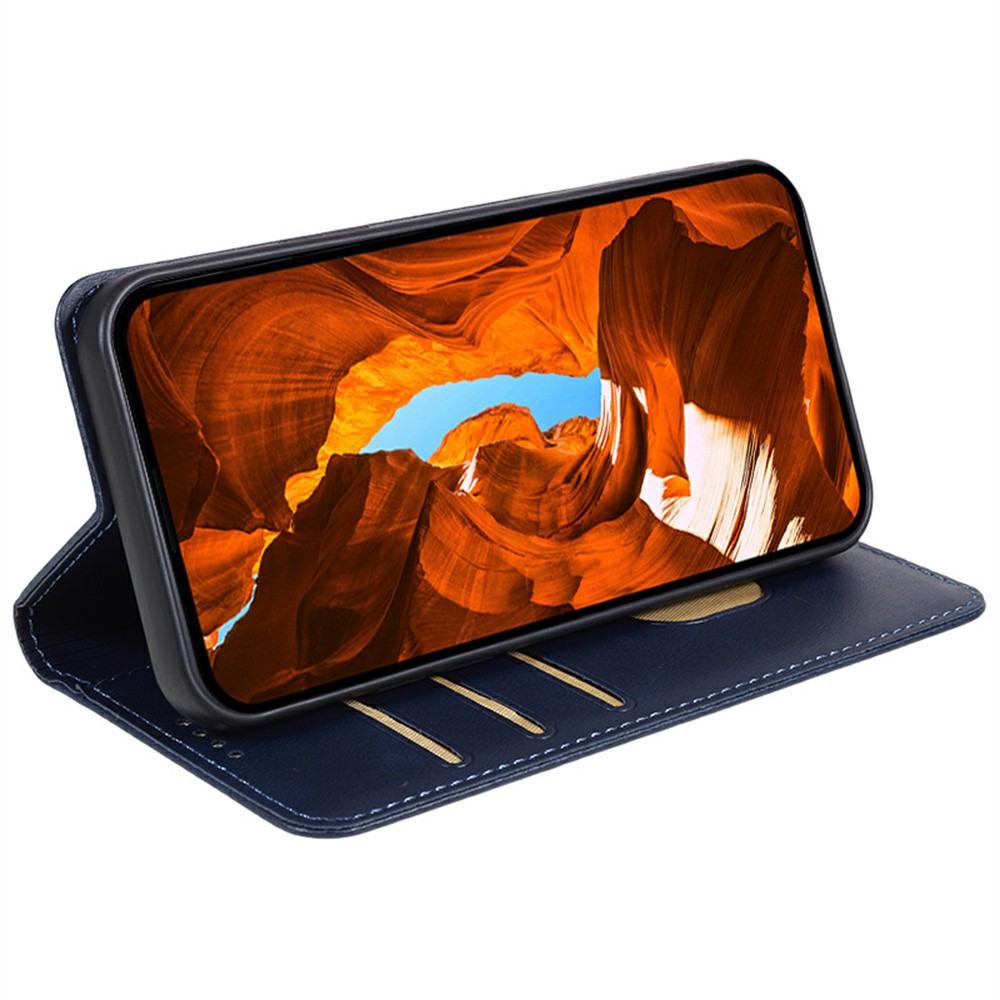 For iPhone 17 Pro Case Strong Magnetic PU Leather Phone Cover Calf Texture