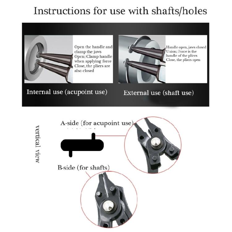 4 In 1 Snap Rings Pliers Internal External Circlip Pliers Straight Lock Rings Pliers for Rings Removers Retaining